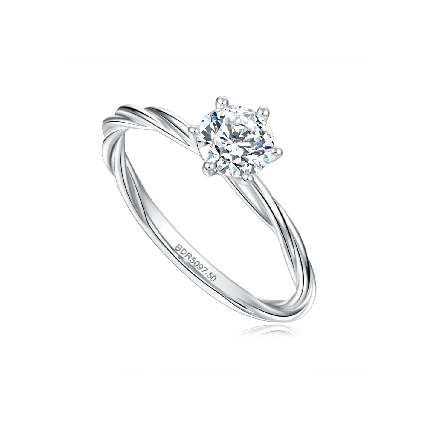 Twisted Rope Solitaire Ring