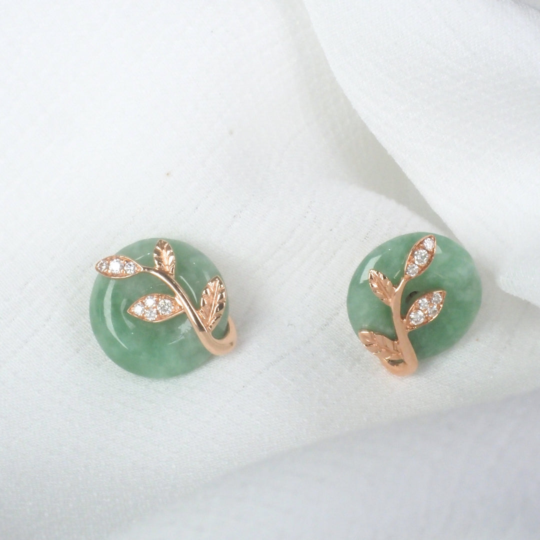 Foilage Green Jade Earrings