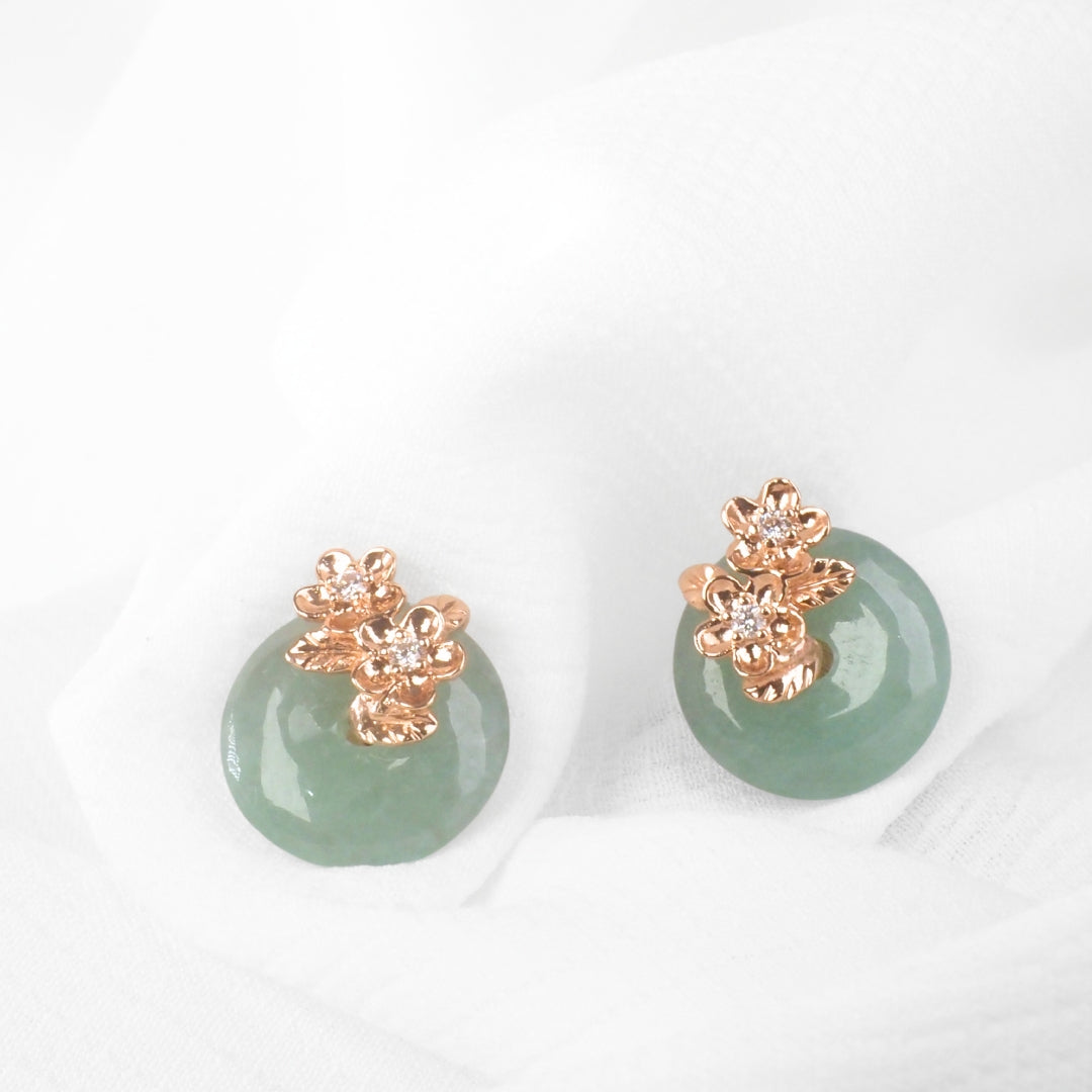 Springbloom Green Jade Studs