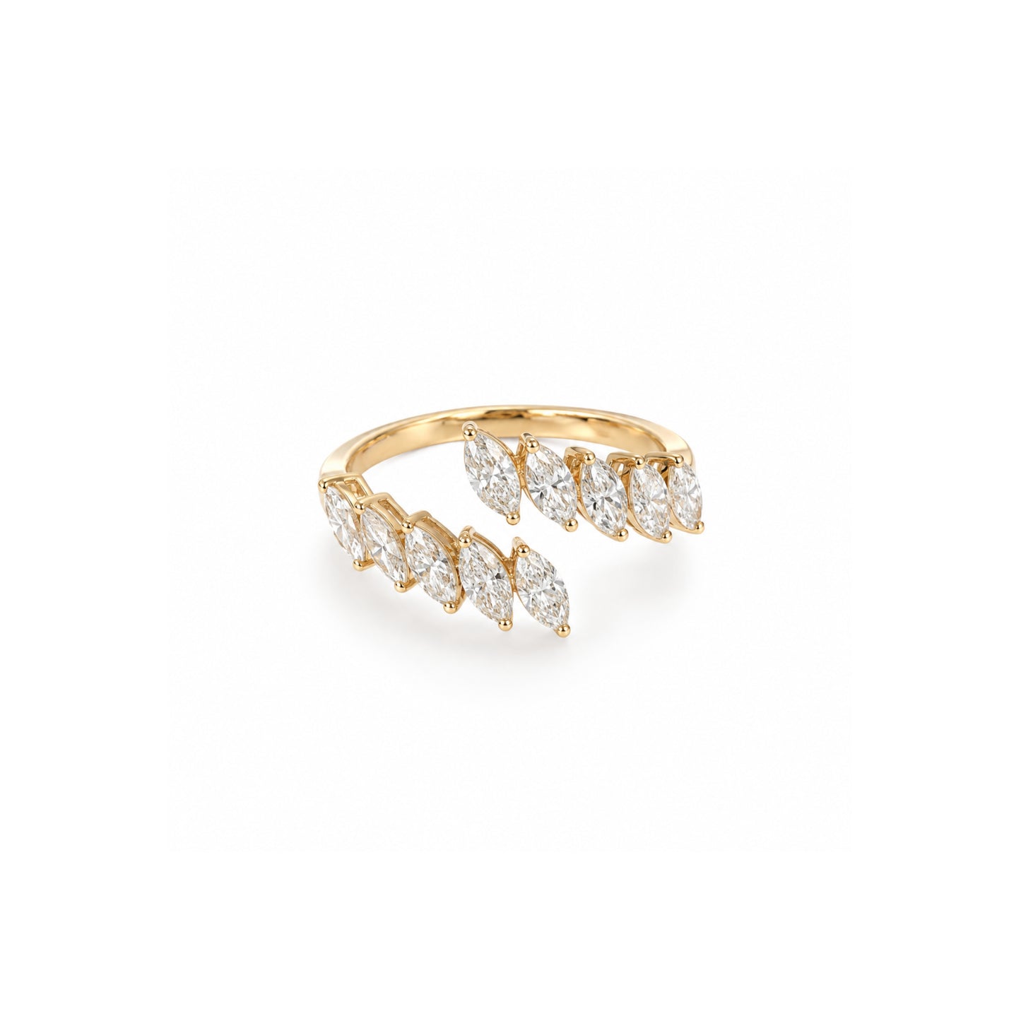 Golden Plume Bypass Ring
