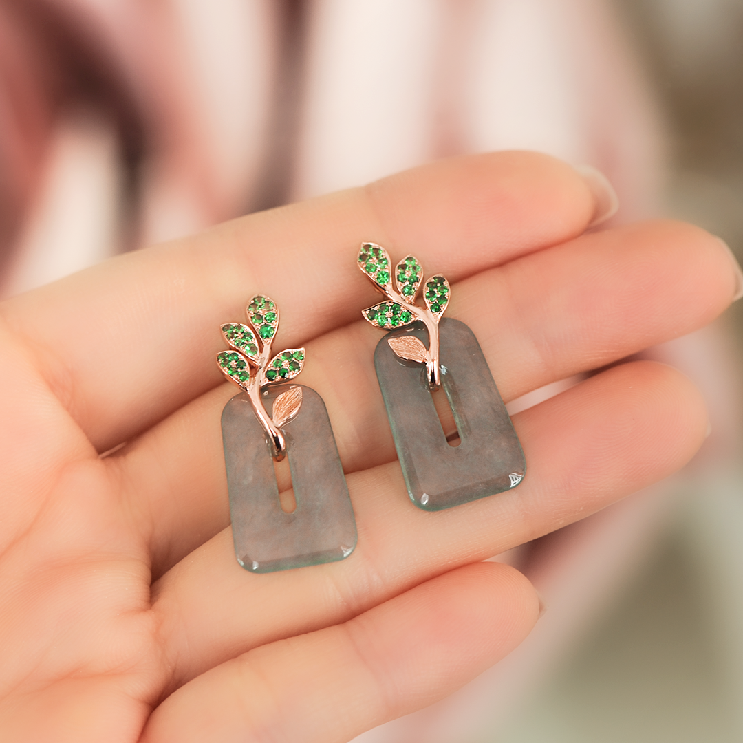 Ashleaf Jade Earring