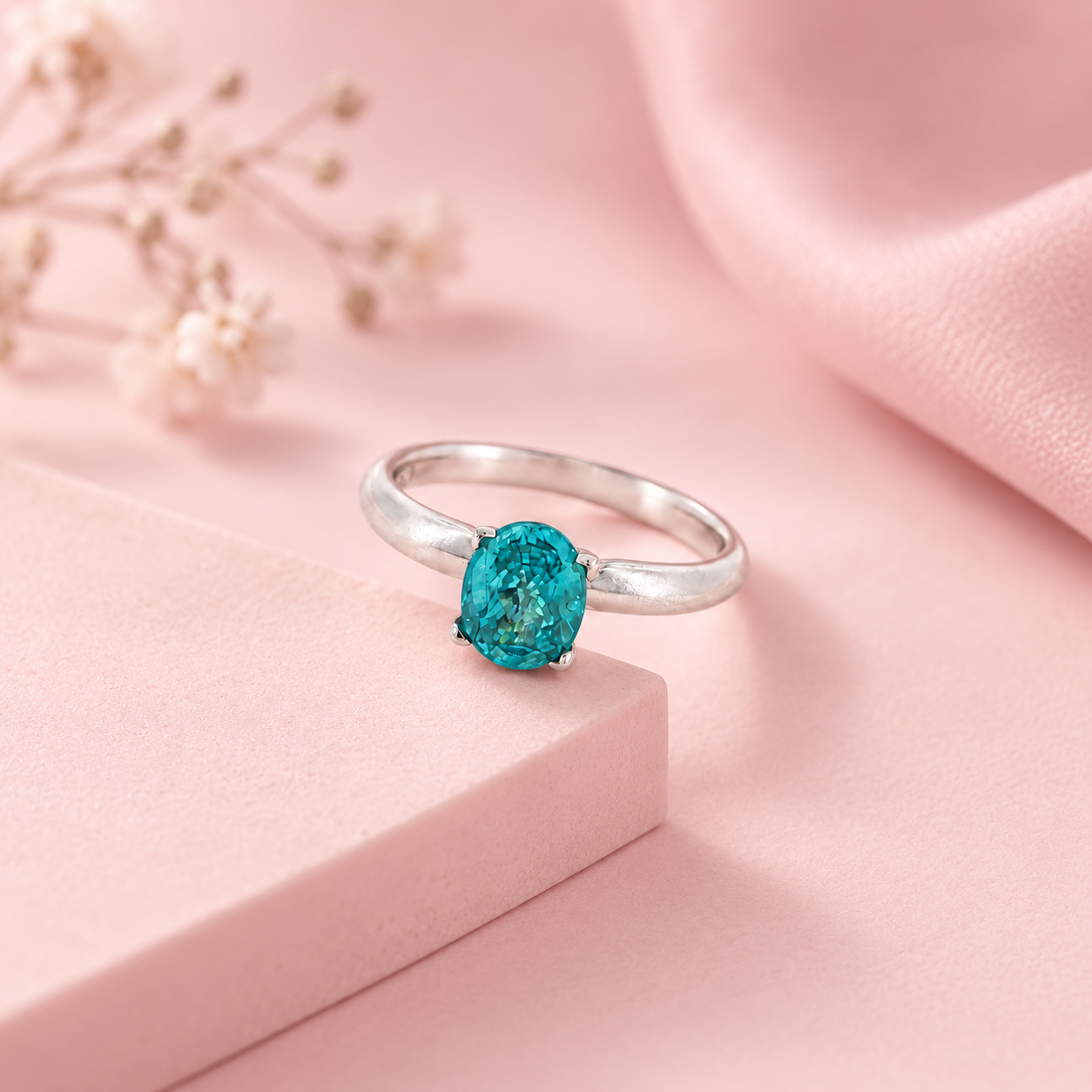 Blue Zircon Ring