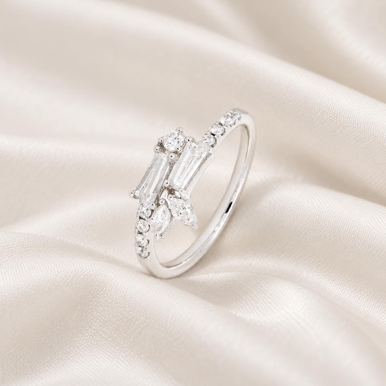 Diamond Cascade Ring