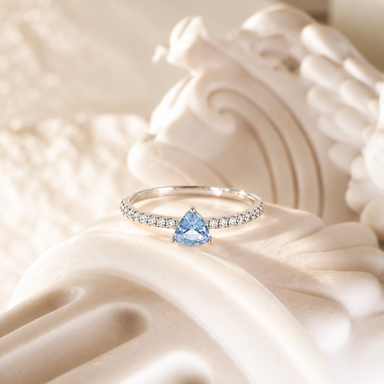 Trillion Sapphire Sky Ring