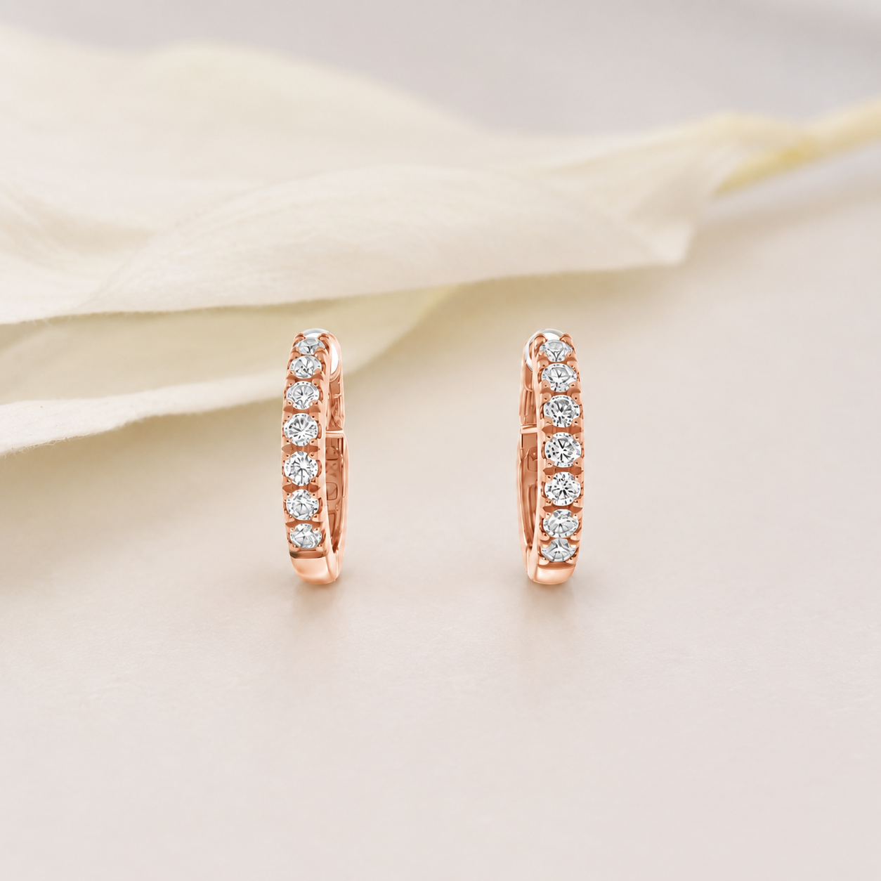 Diamond Huggie Hoop Earrings