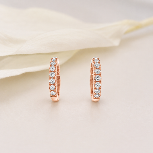 Diamond Huggie Hoop Earrings