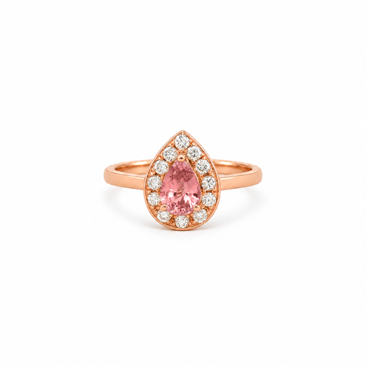 Teardrop Pink Sapphire Ring