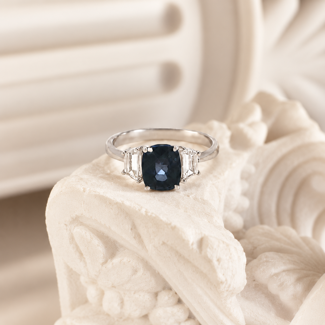 Midnight Blue Spinel Ring