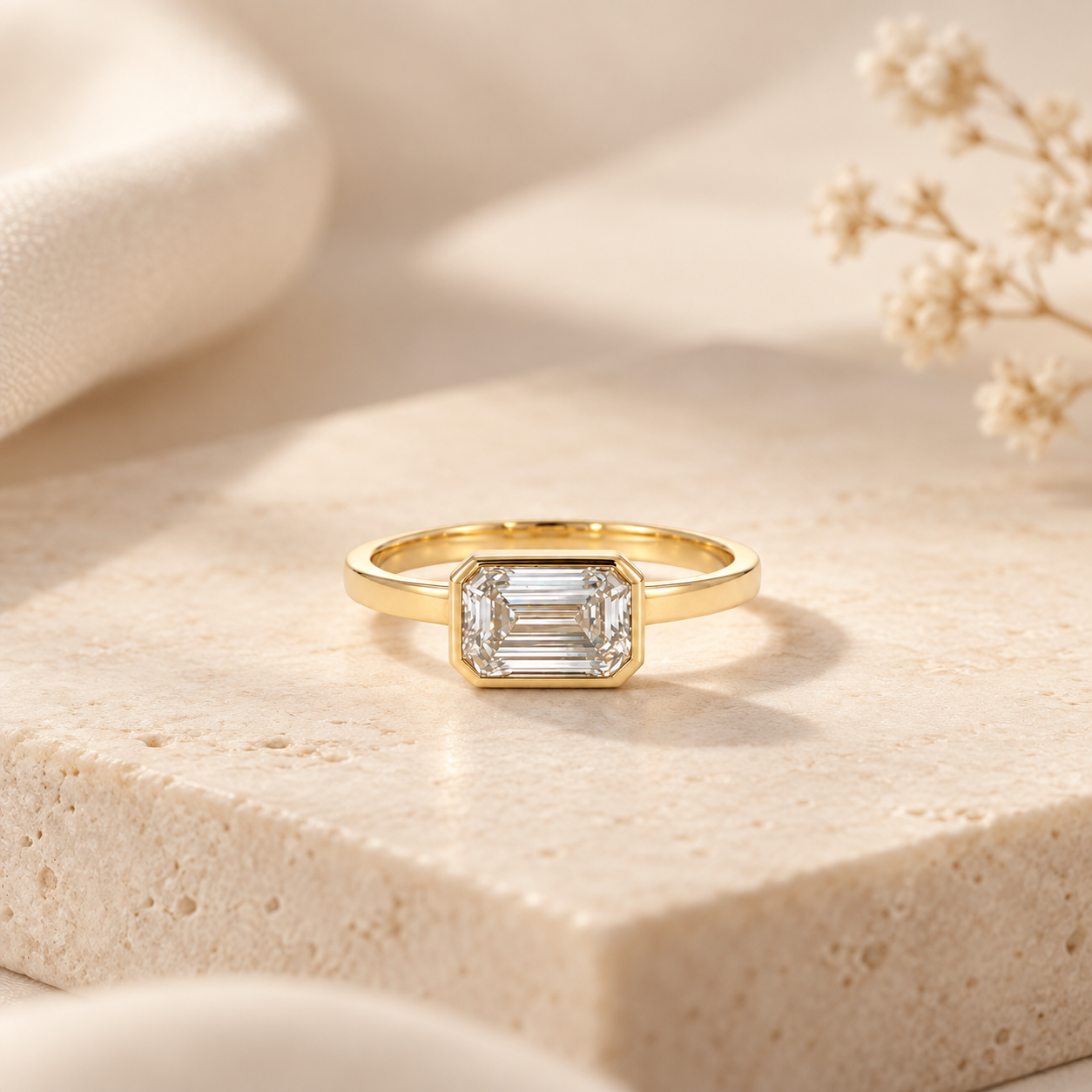 Amber Bezel Ring