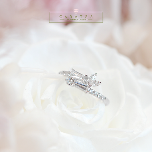 Diamond Cascade Ring