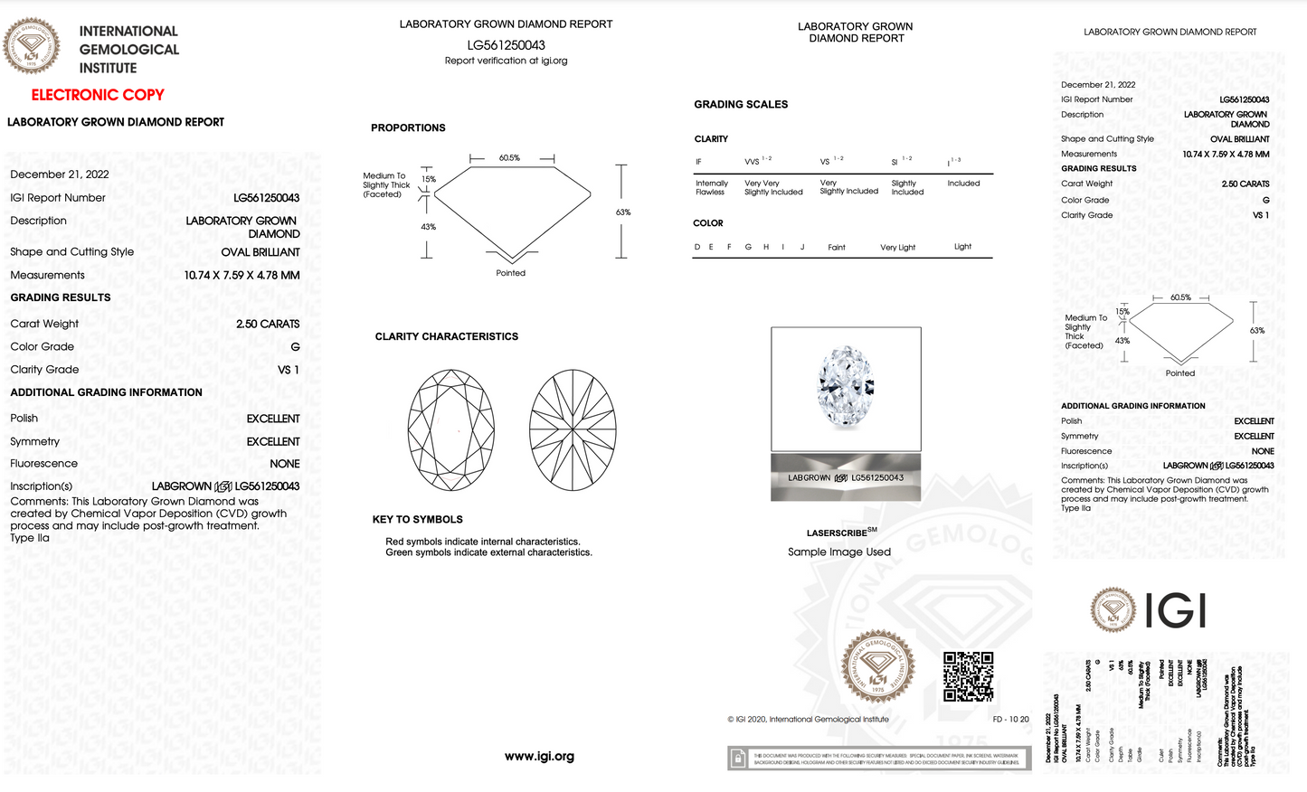2.50ct Lab-Grown Oval Diamond
