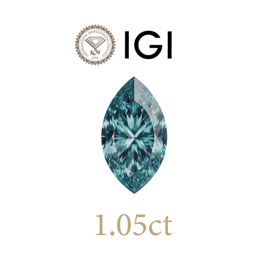 1.05ct Lab-Grown Marquise Blue Diamond