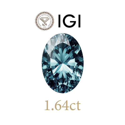 1.64ct Lab-Grown Oval Blue Diamond