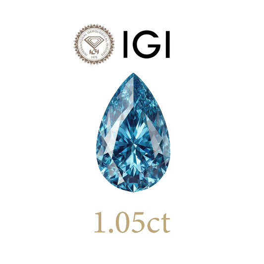 1.05ct Lab-Grown Pear Blue Diamond