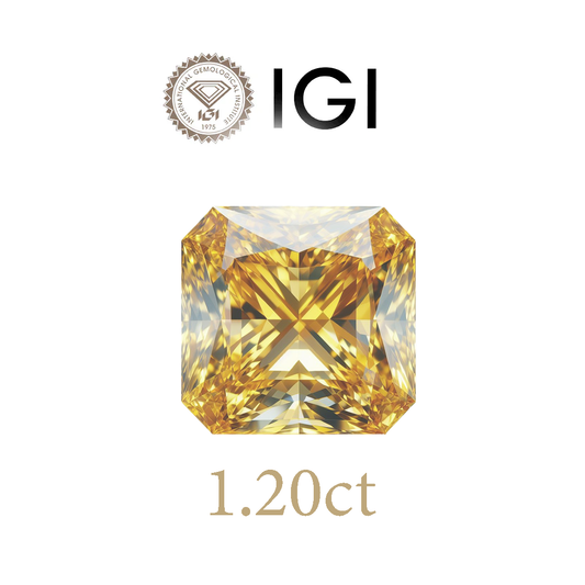 1.20ct Lab-Grown Square Modified Yellow Diamond