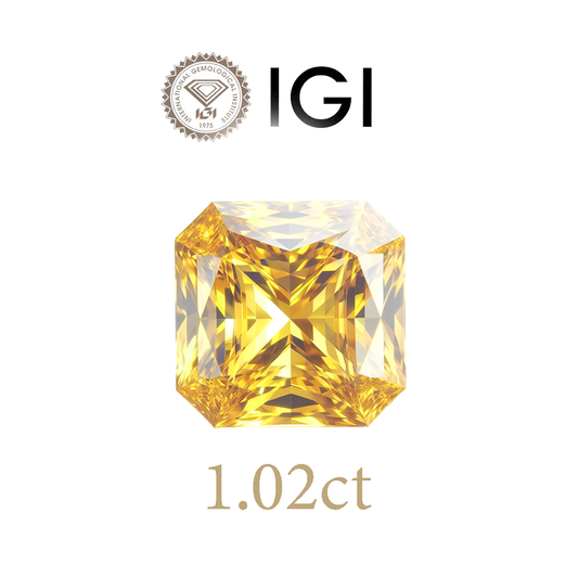 1.02ct Lab-Grown Rectangular Yellow Diamond
