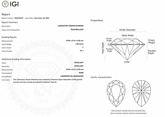 1.84ct Lab-Grown Pear Diamond