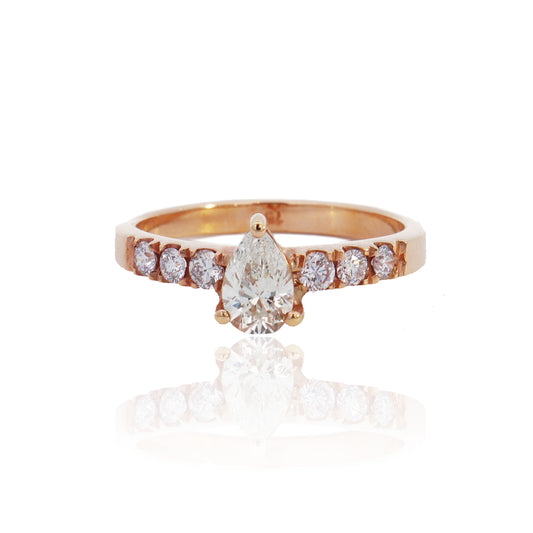 Lyra Pink & Pear Diamond Ring