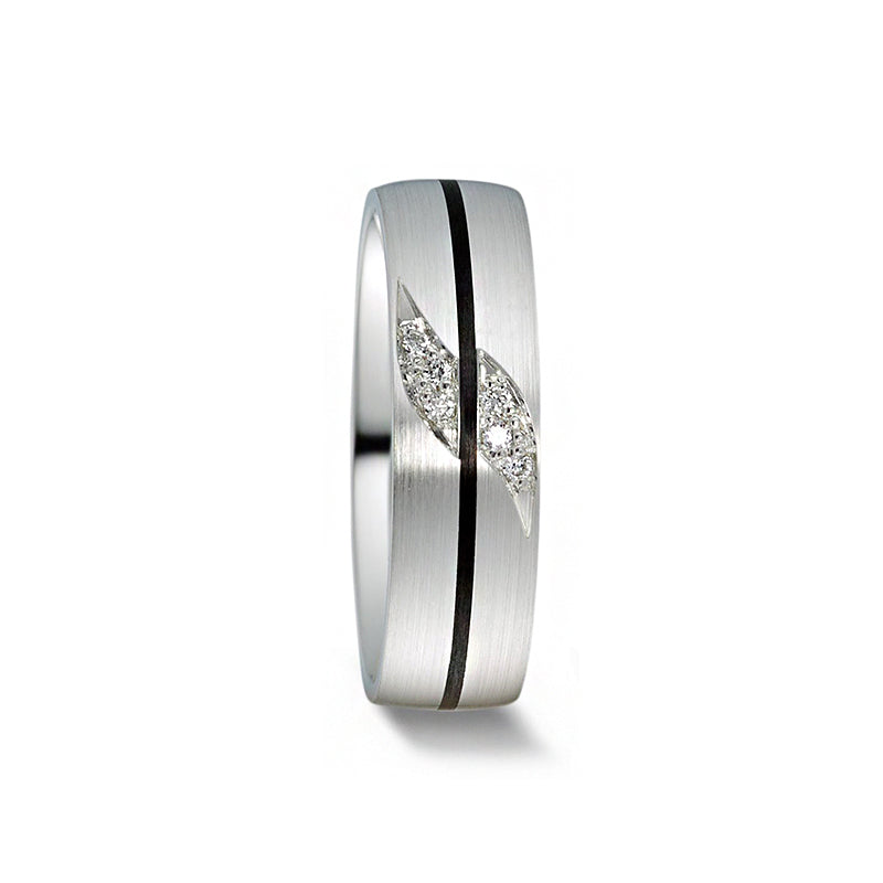 Carbon Line Inlay & Gold with Diamonds