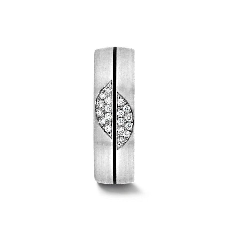 Thin Line Carbon Inlay & Gold with Diamonds