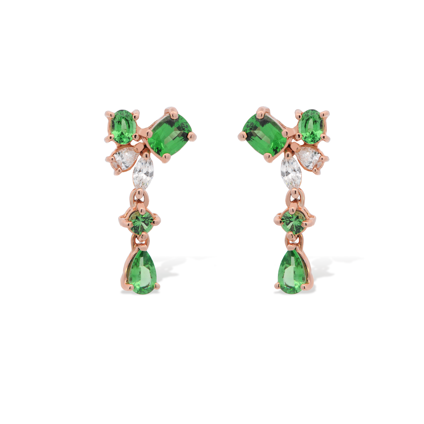 Esagono Garnet Earrings