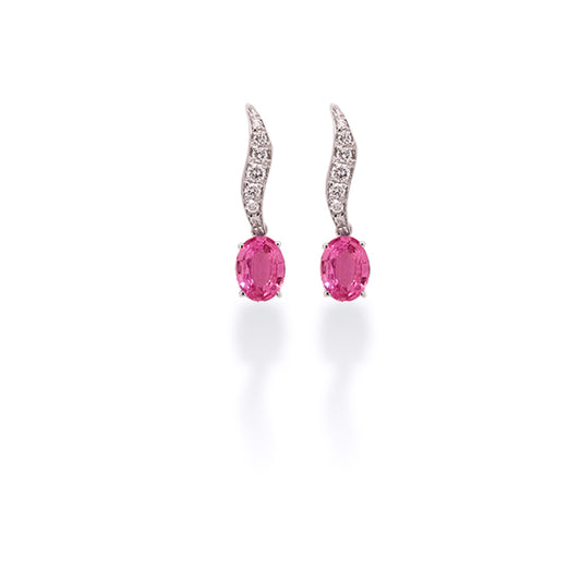 Pink Sapphire Diamond Earring