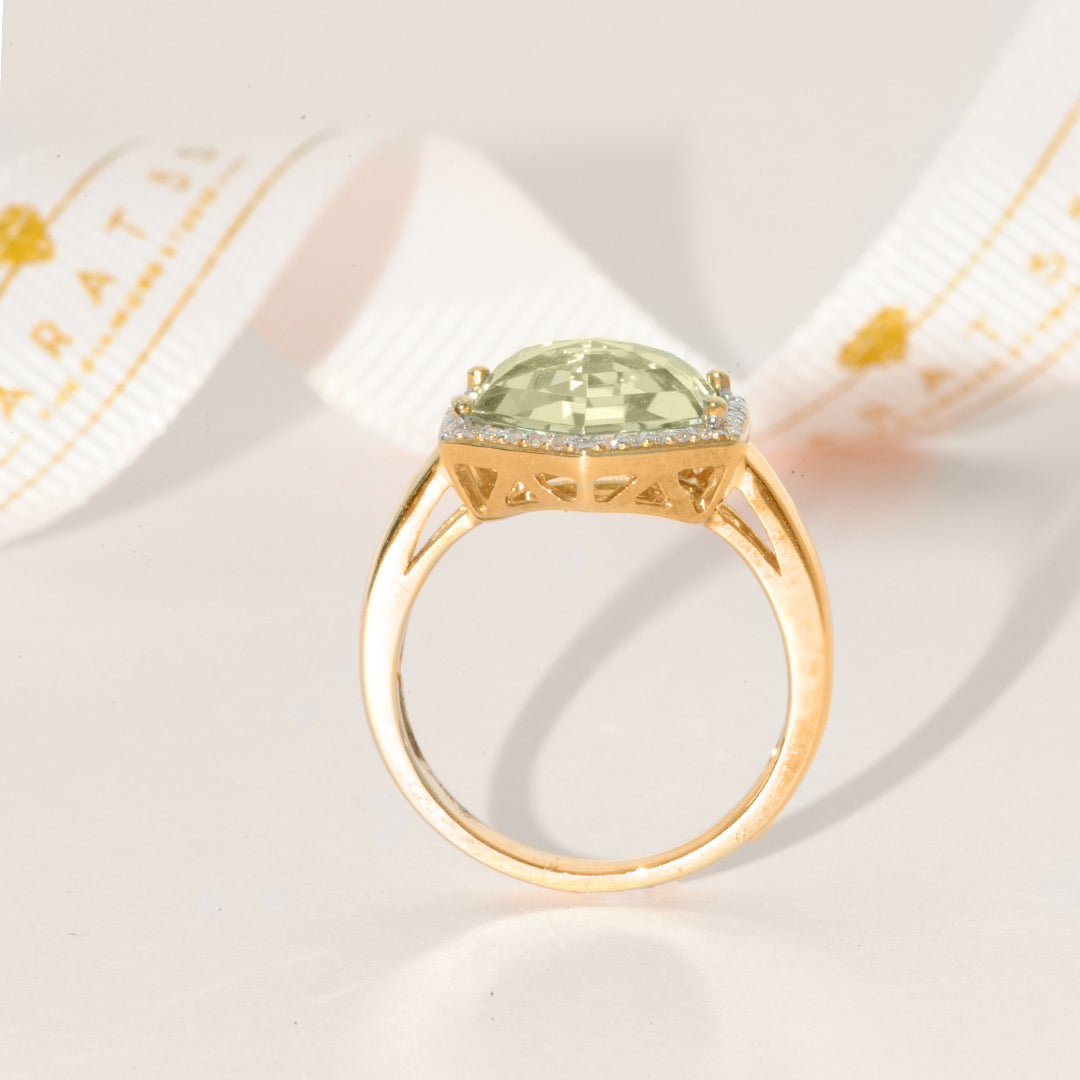 Esagono Green Amethyst Ring