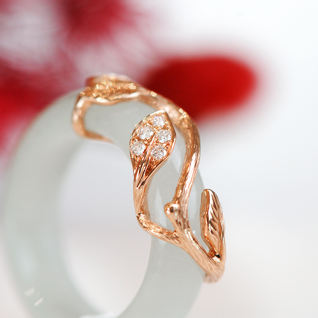 Foilage Jade Ring
