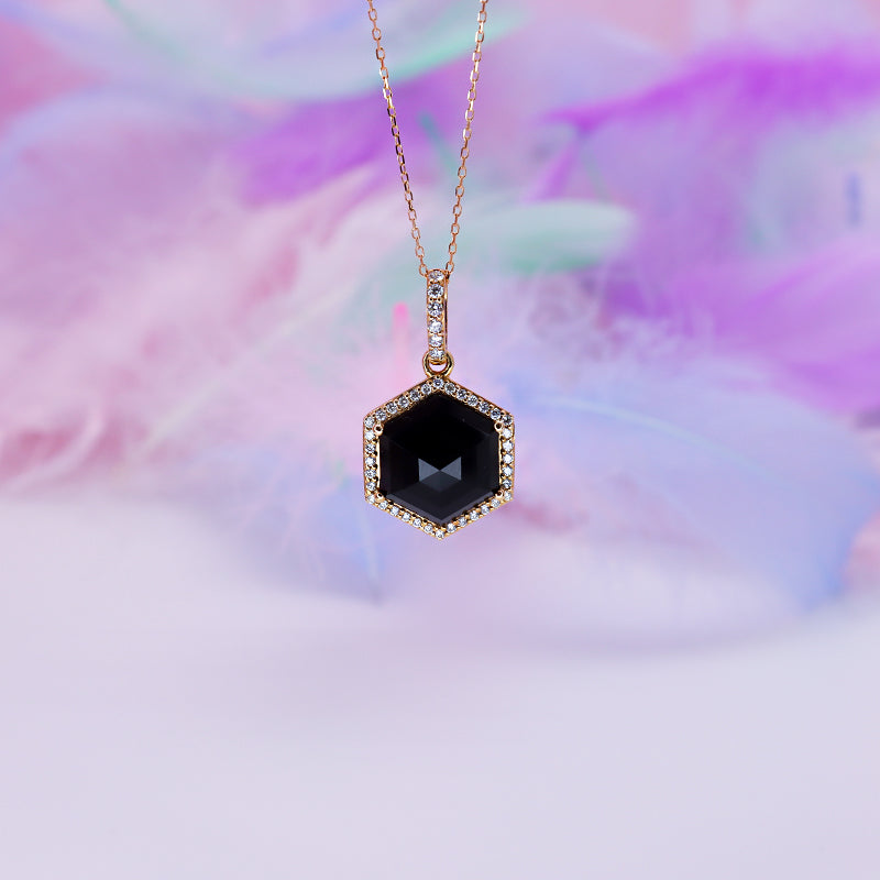 Esagono Black Onyx Pendant