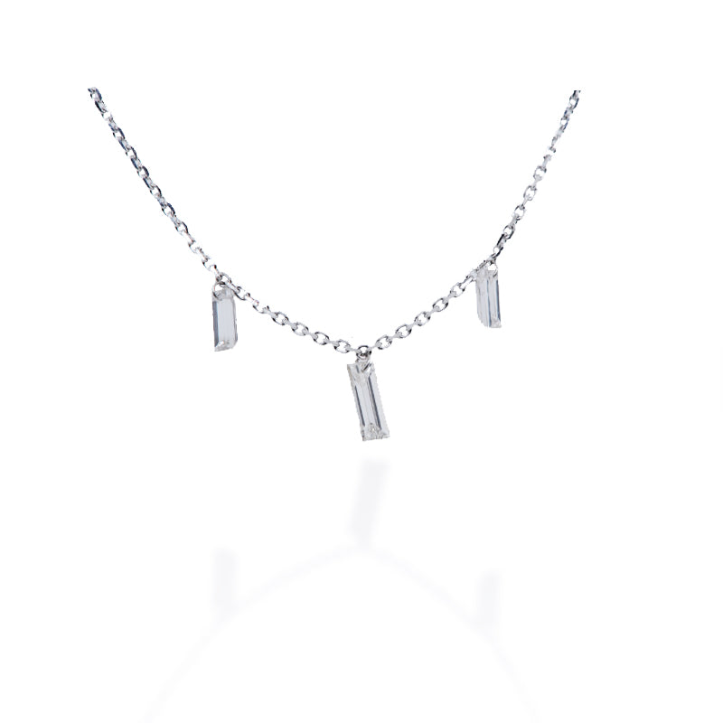 Trio Baguette Diamond Necklace