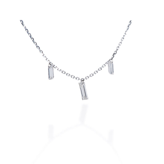 Trio Baguette Diamond Necklace