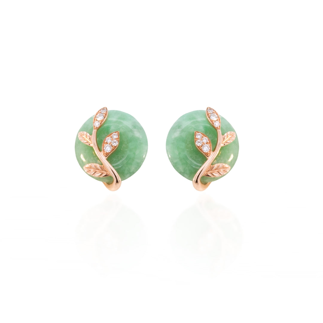 Foilage Green Jade Earrings