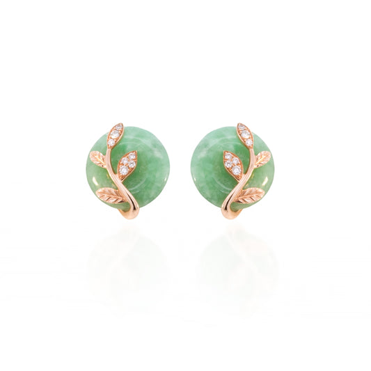 Foilage Green Jade Earrings
