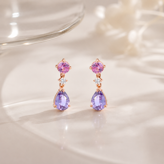 Sapphire Whirl Earrings