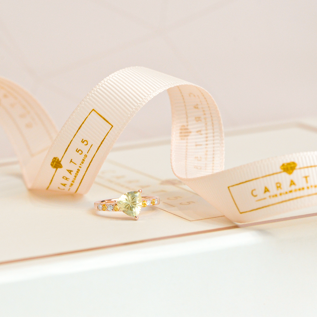 Trillion Yellow Sapphire Ring