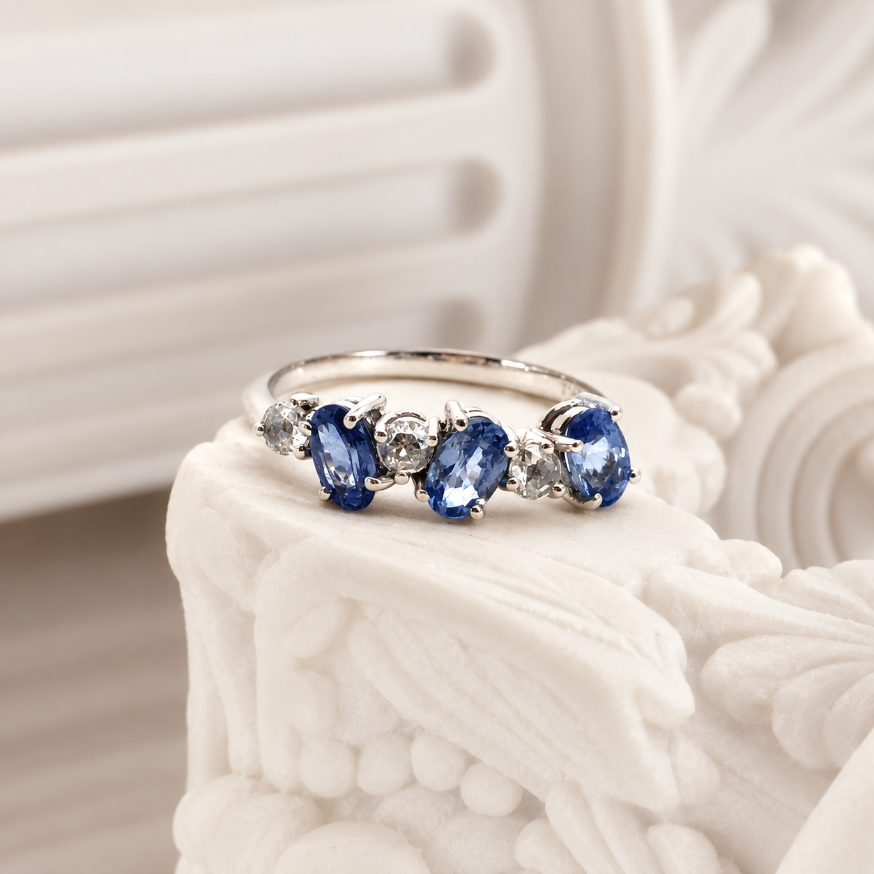 Sapphire Trio Ring