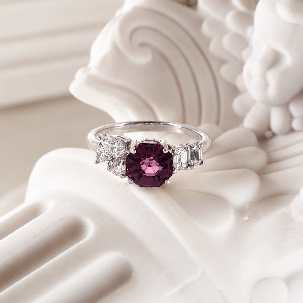 Plum Spinel Ring
