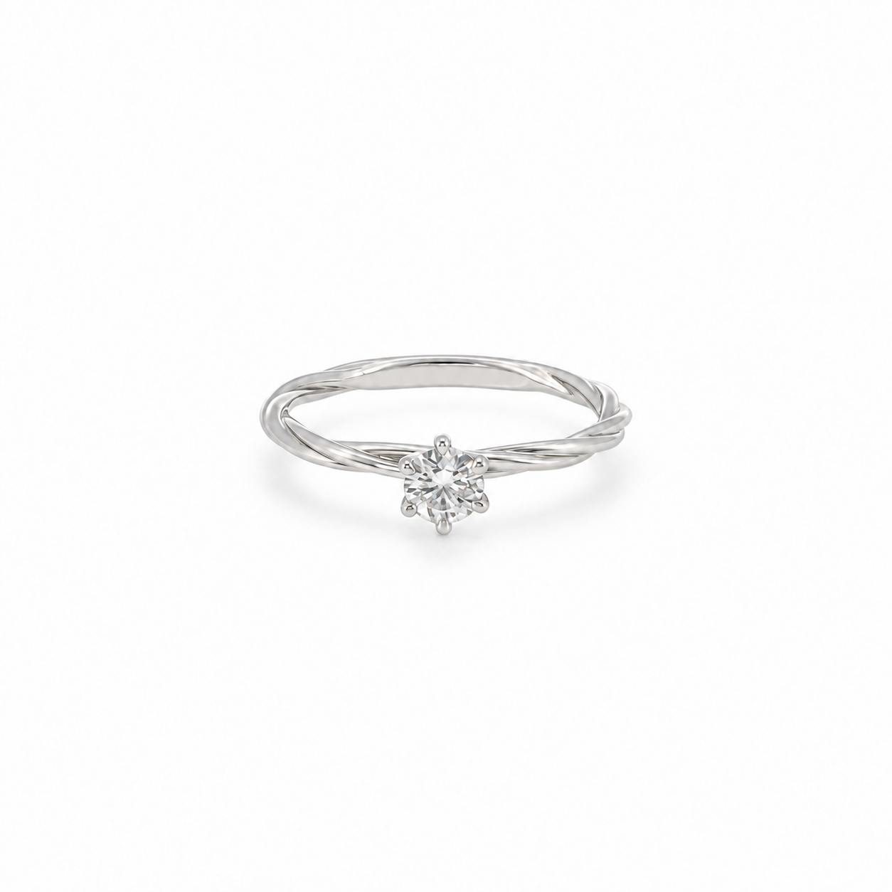 Twisted Rope Solitaire Ring