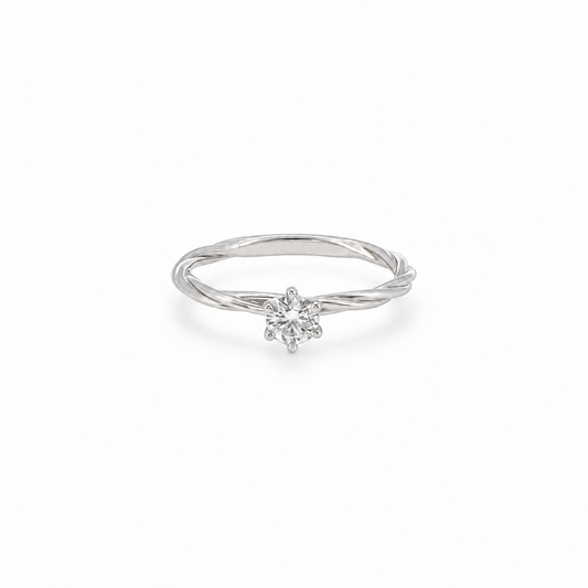 Twisted Rope Solitaire Ring
