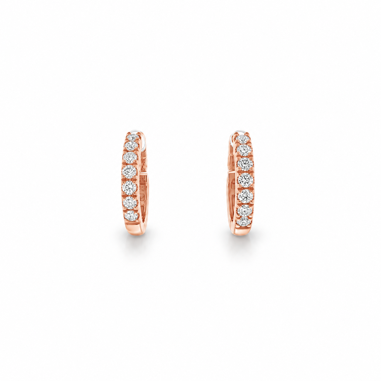 Diamond Huggie Hoop Earrings
