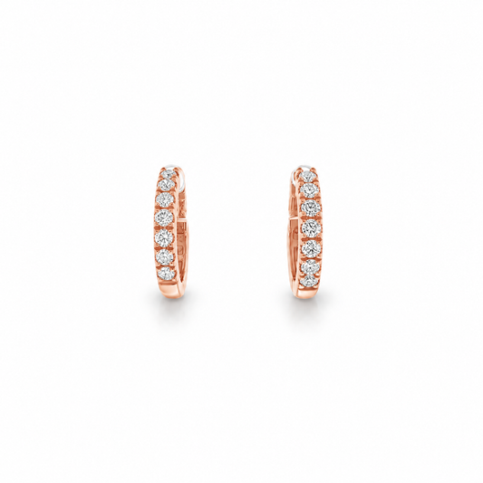 Diamond Huggie Hoop Earrings