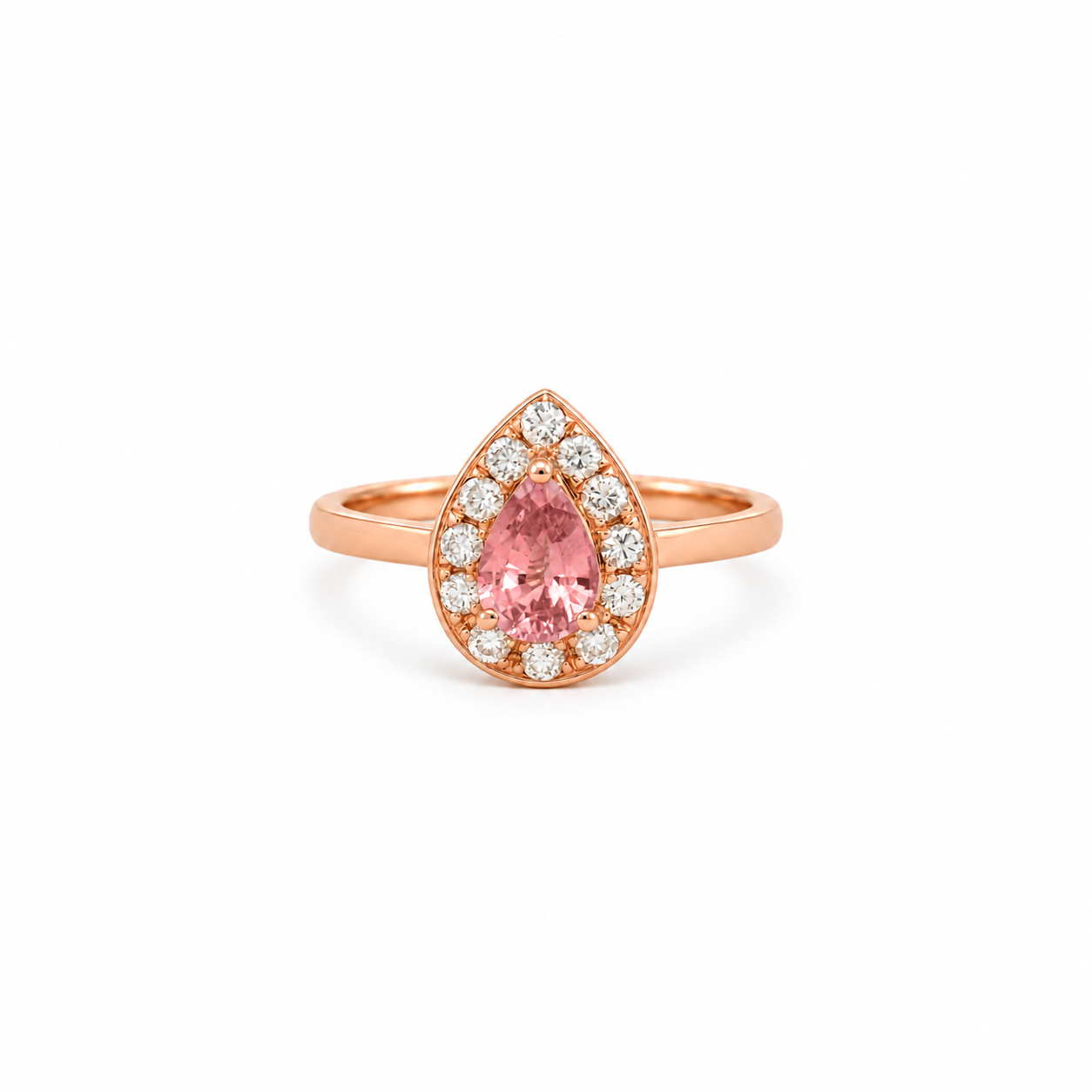 Teardrop Pink Sapphire Ring