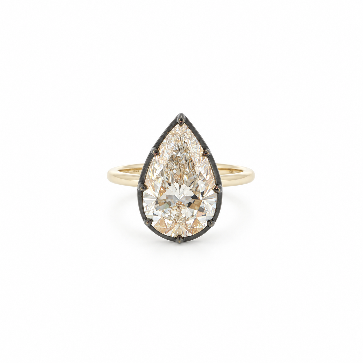 Onyx Rim Pear Ring
