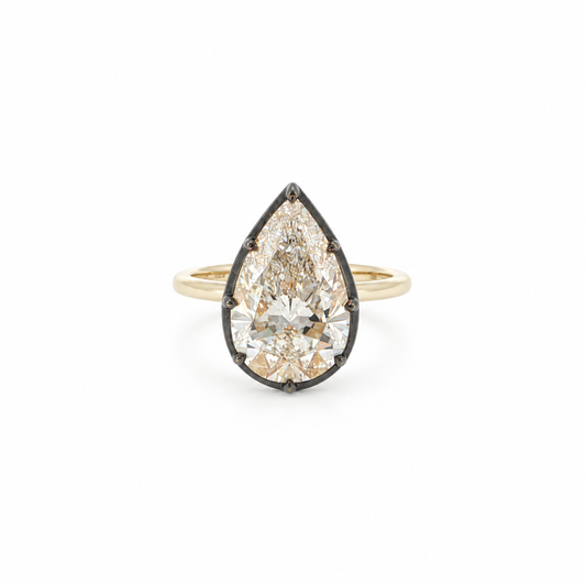 Onyx Rim Pear Ring