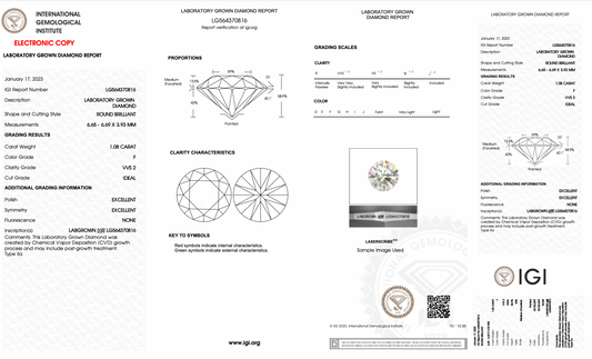 1.08ct Lab-Grown Round Diamond