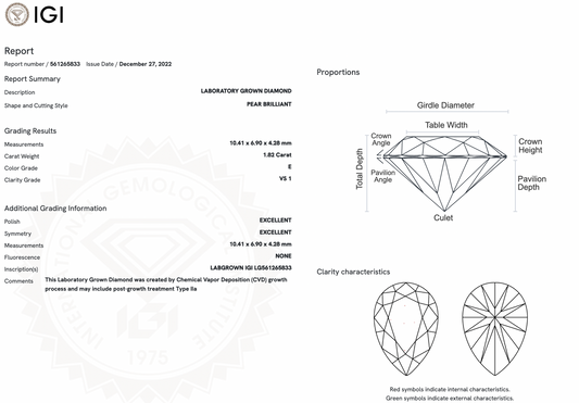 1.82ct Lab-Grown Pear Diamond