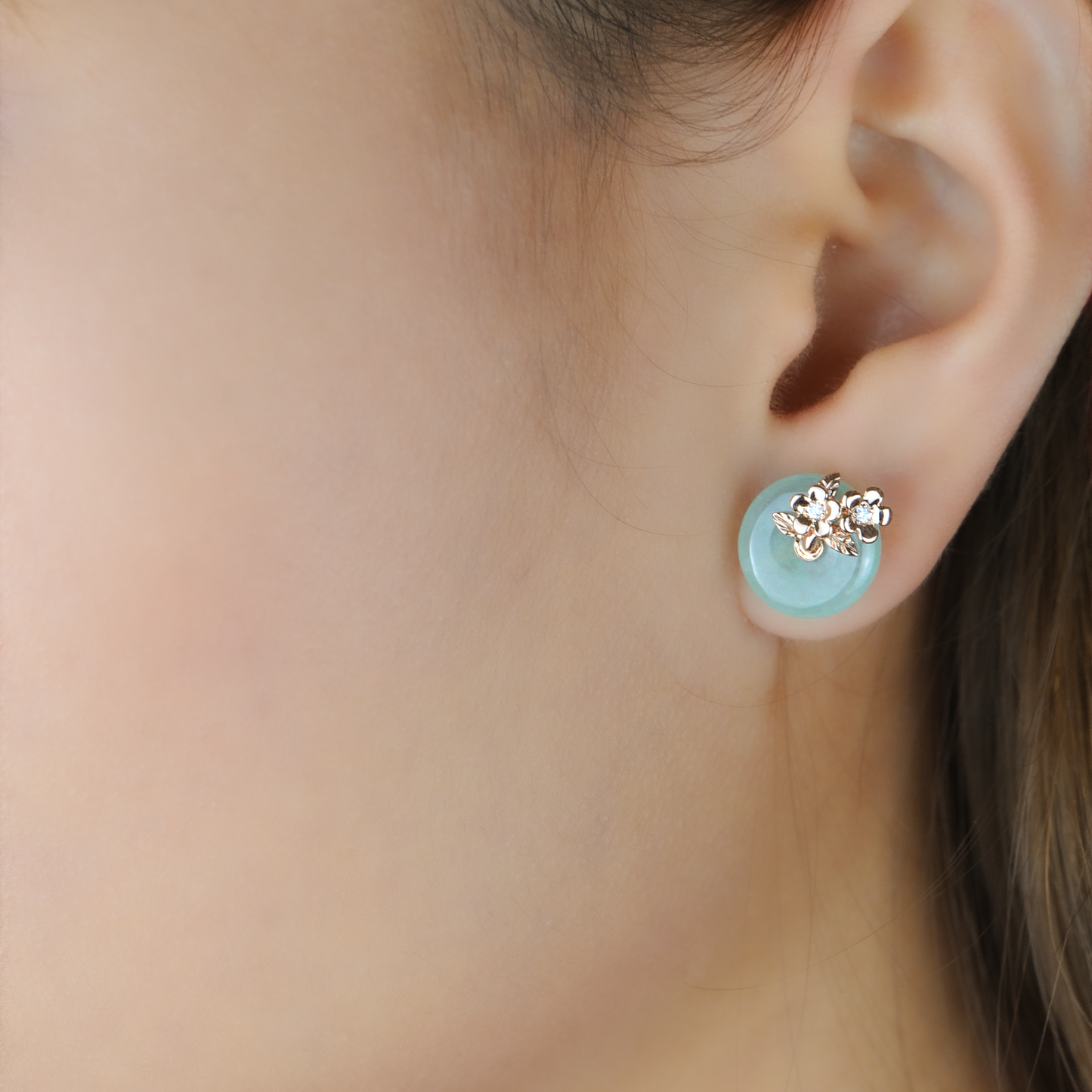 Springbloom Green Jade Studs