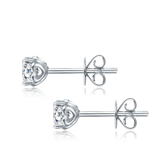 2ct Round Brilliant Lab Grown Diamond Stud Earrings (1ct Each)