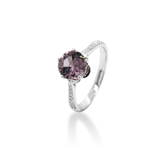 Pink Spinel Diamond Ring