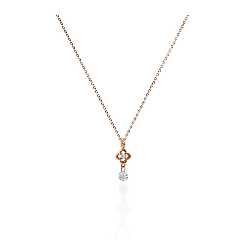 Clover Diamond Drop Necklace